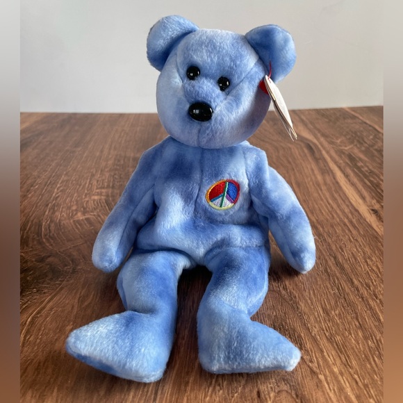 3 FOR $25: Authentic TY Beanie Babies Peace Bear, 2002. NWT - Picture 1 of 4